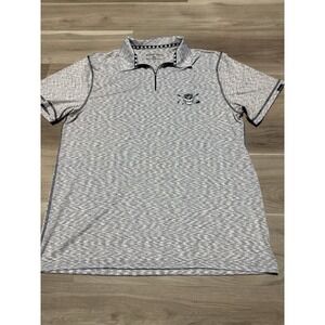 Tattoo Golf Polo Shirt Mens XL Grey Space Dye Skull 1/4 Zip Performance Golf Top